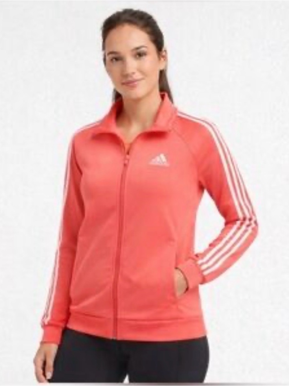 ADIDAS Coral Pink Women's Full-Zip Bomber Track Jacket - Picture 5 of 5